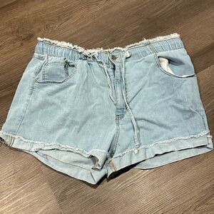Light blue jeans shorts